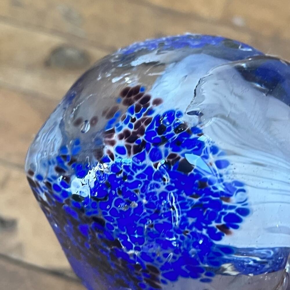 Hand-Blown Art Glass Abstract Sculpture 4.5" Decor Handcrafted - Picture 6 of 12
